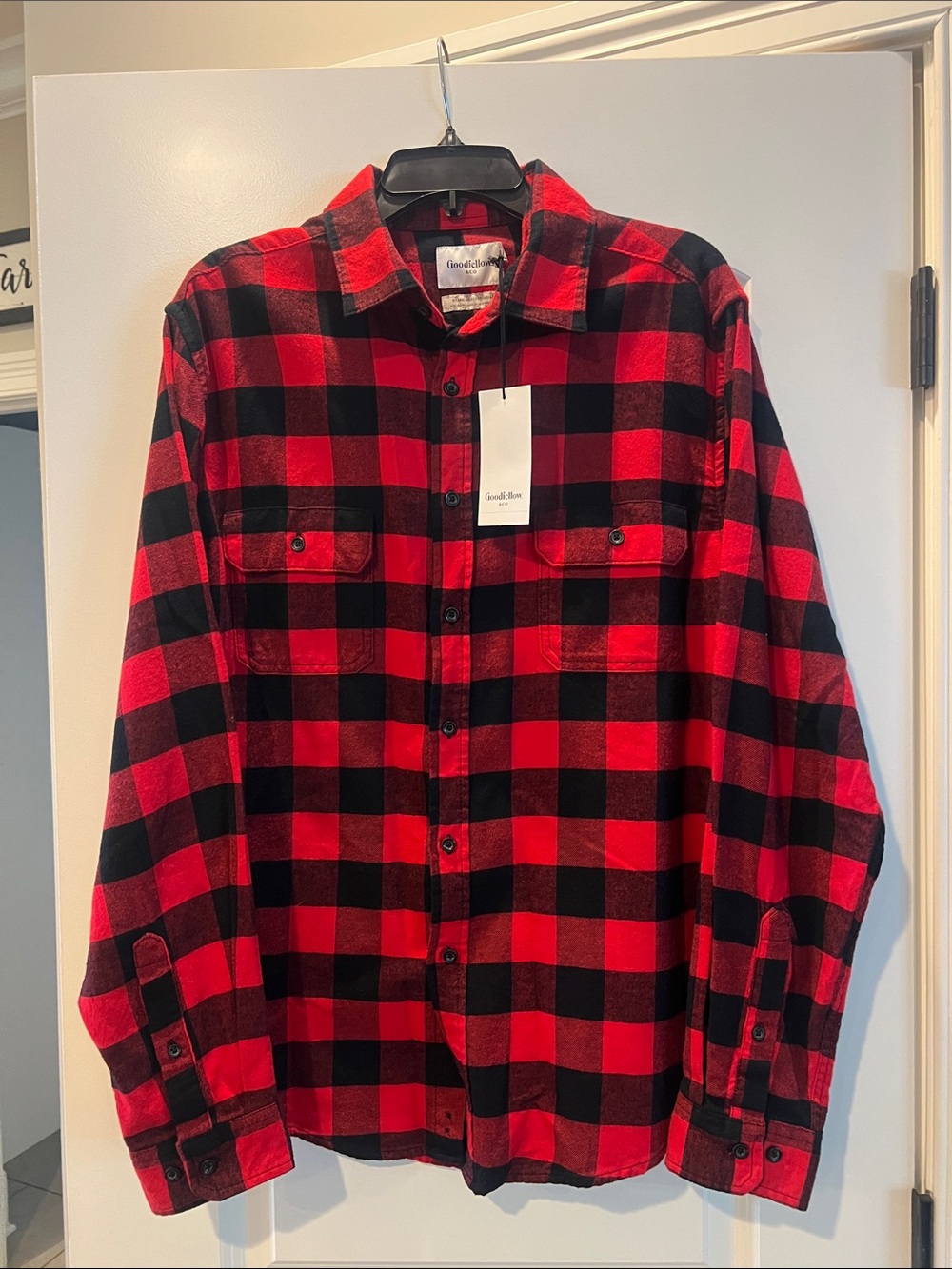Goodfellow & Co Red and Black Buffalo Plaid Button-Down Shirt